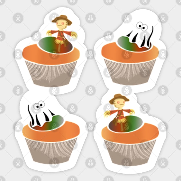 Halloween Muffin Stripes Sticker by justrachna